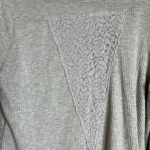 rxb Gray Open Front Cardigan Draped Lace Detail Lightweight‎ Size L - Picture 4 of 10